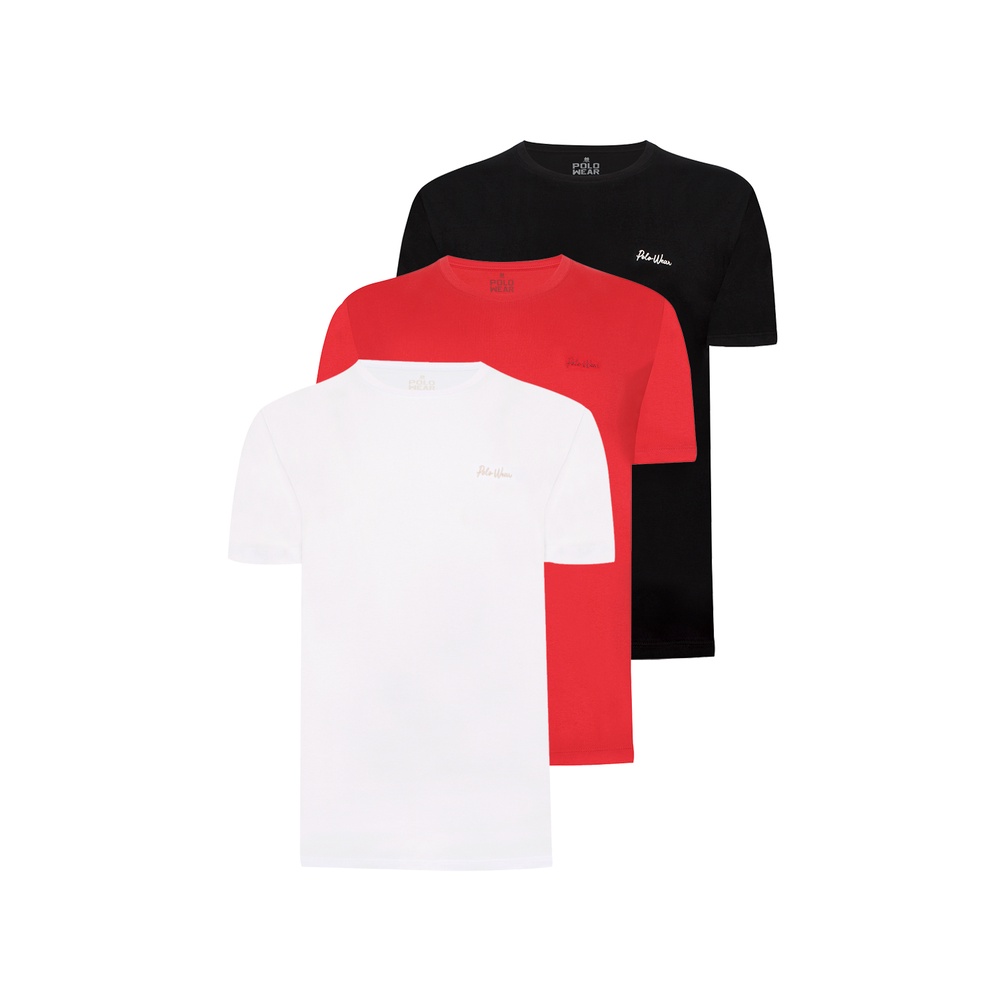 Kit 3 Camisetas Básicas Polo Wear Sortido Shopee Brasil