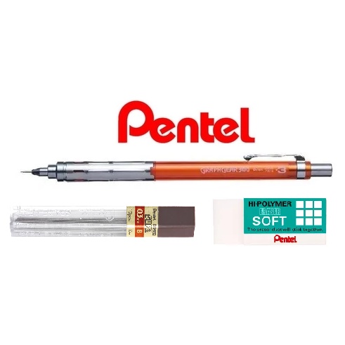 Lapiseira Graphgear 300 0 3mm Pentel LJ Borracha Grafite Shopee