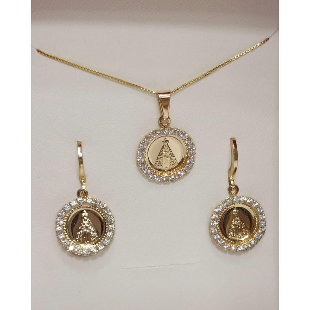 Conjunto Colar E Brincos Nossa Senhora Shopee Brasil