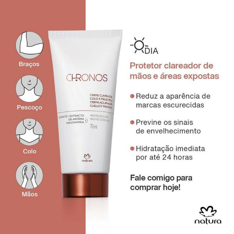 Natura Creme Clareador Colo E M Os Chronos Fps Ml Original E