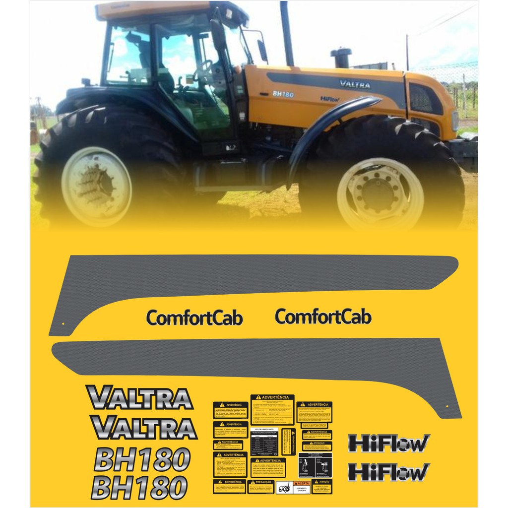 Kit Adesivos Trator Valtra Bh 180 Bh180 Comfortcab R731 Shopee Brasil