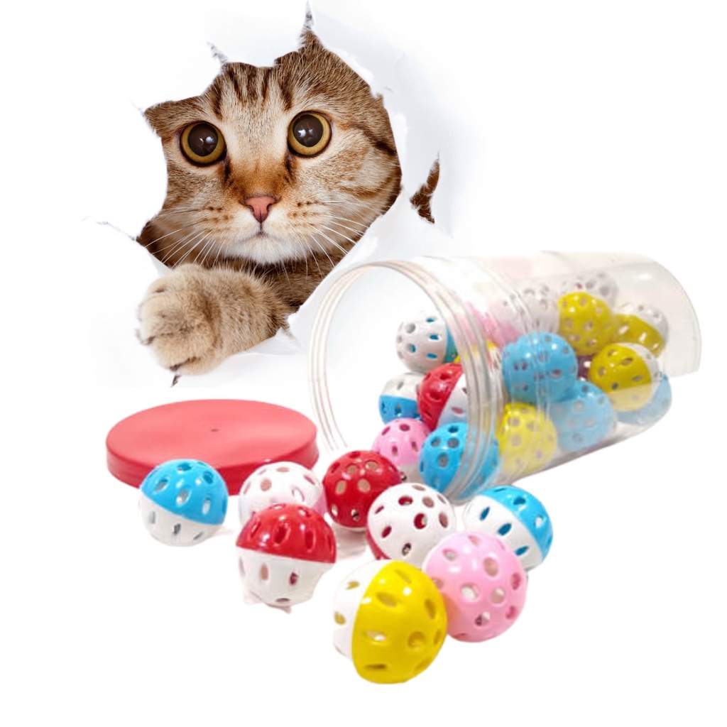 Brinquedo De Bolinha Para Gato Pet Guizo C Unidades Coloridas