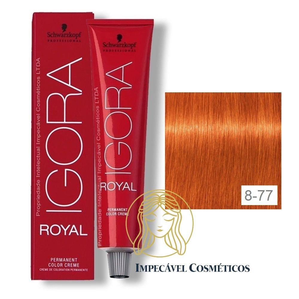 Igora Royal 8 77 Louro Claro Cobre Extra 60g Schwarzkopf Ruivo 8 77