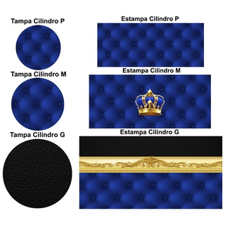 Trio Capa Cilindro Painel Tema Realeza Azul Veste Facil Shopee Brasil