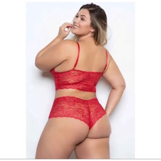 Conjunto Plus Size Rendado Calcinha Calesson Conjunto Feminino Lingerie