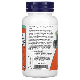 Picolinato De Zinco Zinc Picolinate 50mg 120 Capsulas Veganas Now