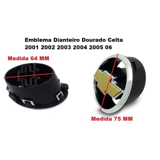 Emblema Grade Celta 2000 A 2005 Cromado Gravata Dourado Logo