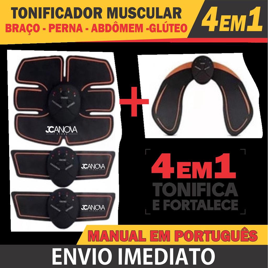 Kit Em Tonificador Muscular Abdomen Ems Fit Control Smart Fitness