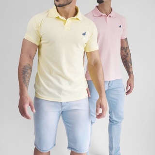 Camisa Polo Masculina Classica Kit Unidades Malha Piquet Vira