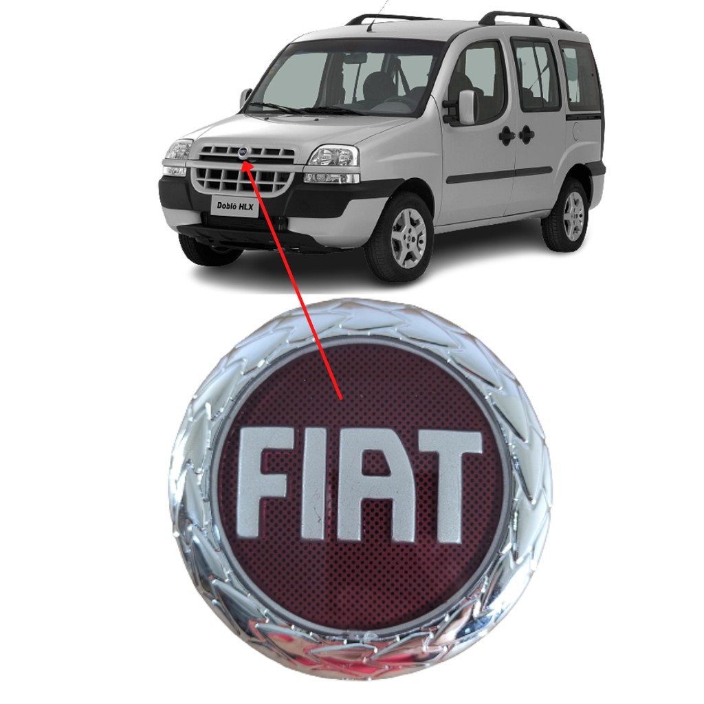 Emblema Grade Fiat Doblo Cromado Adesivo Mm