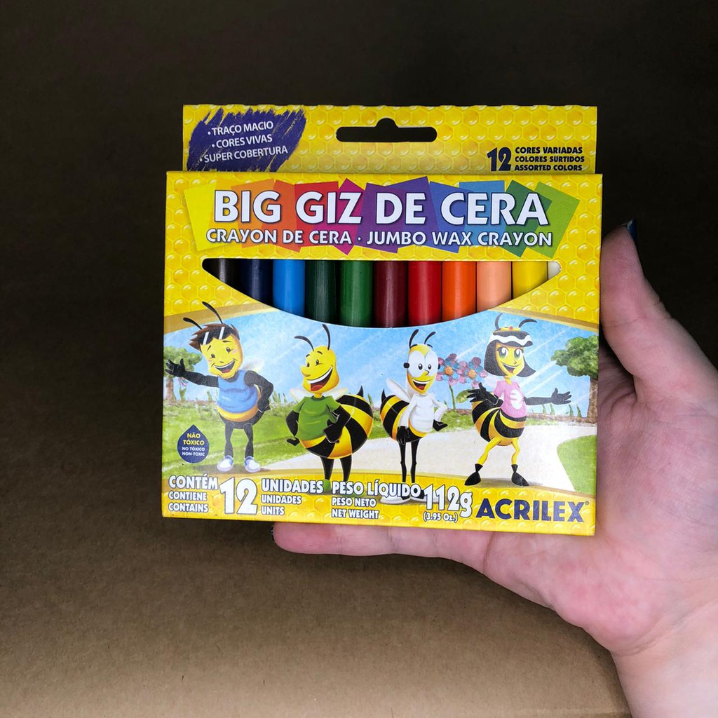 Giz De Cera Big Jumbo Acrilex Cores Shopee Brasil