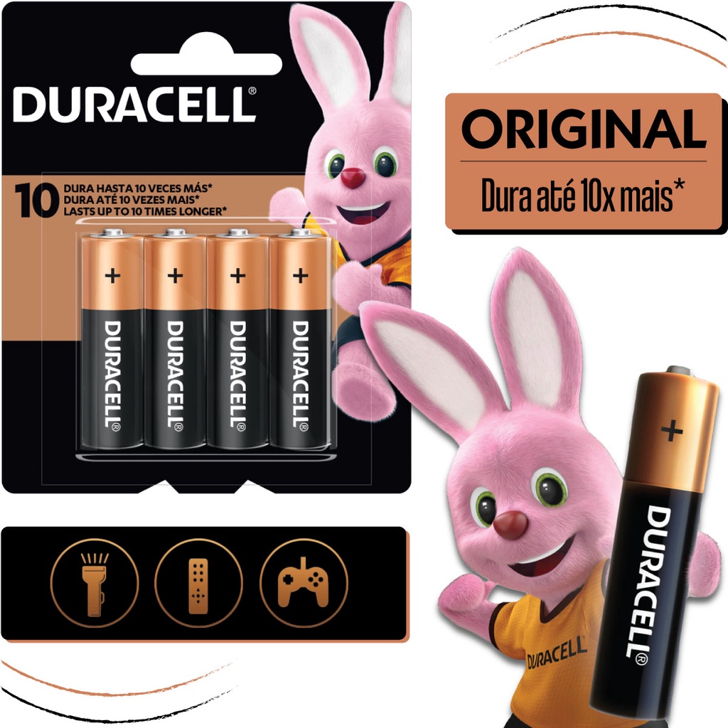 Pilha Alcalina Palito Aa Ou Aaa Duracell Unidades Original Shopee