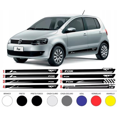 Adesivos Vw Fox Portas Kit Faixa Lateral Sport Esportiva Shopee