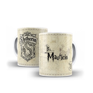 Caneca Porcelana Harry Potter Sonserina Personalizada Nome