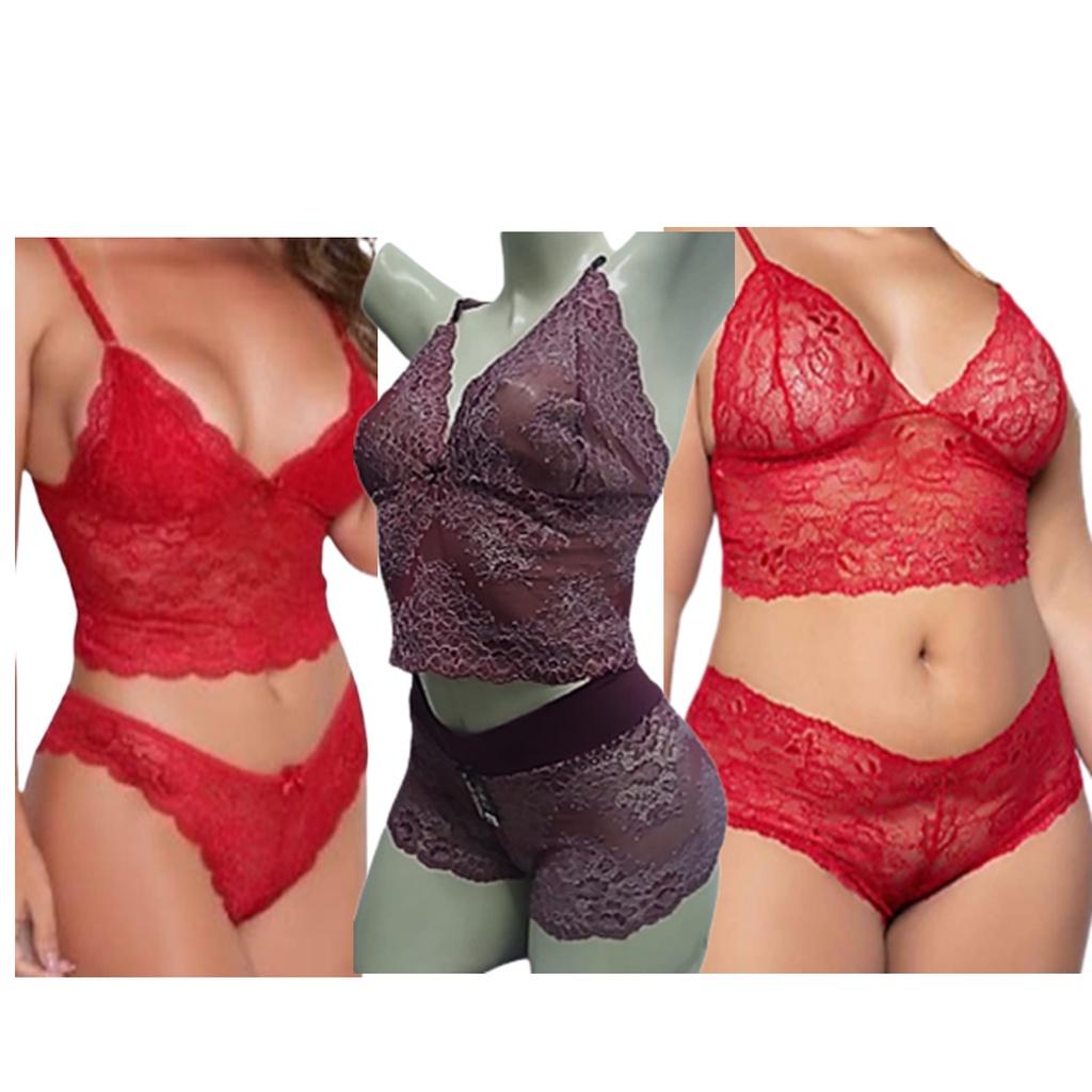 Kit 10 Conjunto Lingerie Plus Size Atacado Tamanho Grande Sem Bojo