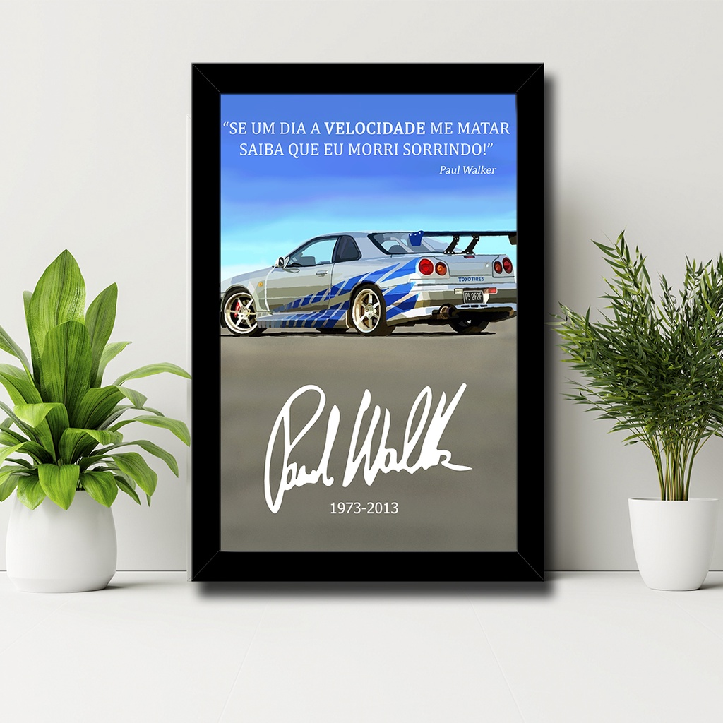 Quadro Paul Walker Velozes E Furiosos X Cm Shopee Brasil