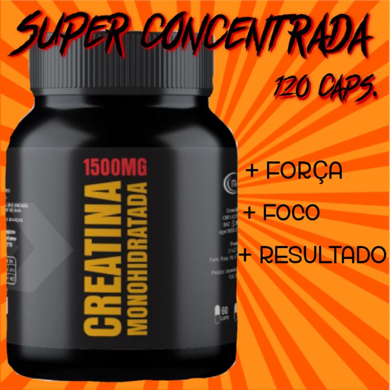 Creatina Pura Monohidratada 120 Caps 1500Mg Concentrada Shopee Brasil