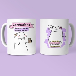 Caneca Flork Contadora Branca Porcelana Personalizada 325ml Shopee