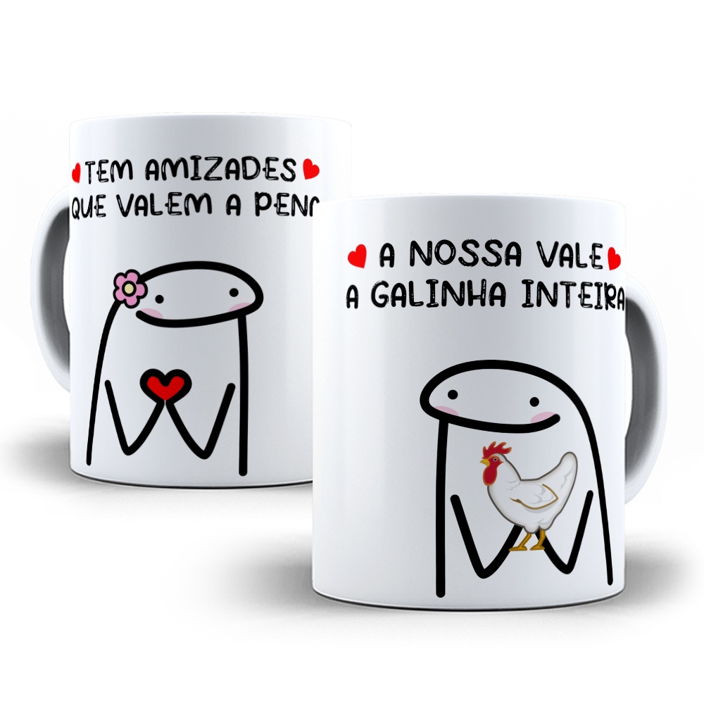 Caneca Meme Flork Amizades Que Valem A Pena Personalizada 325ml