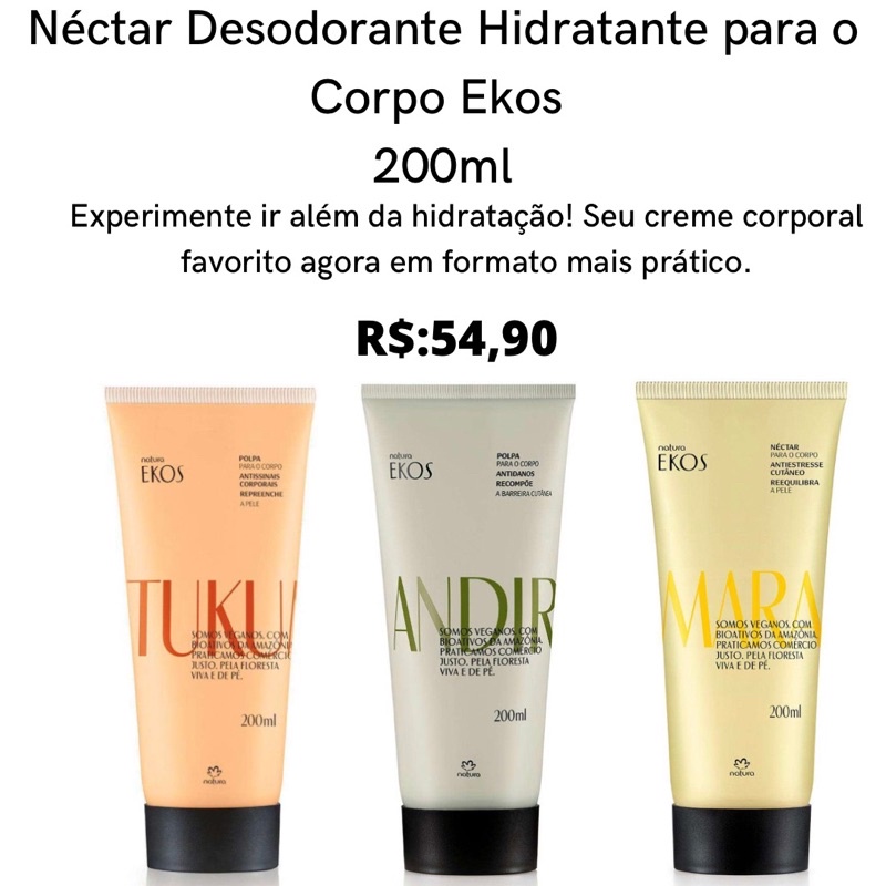 Néctar Desodorante Hidratante para o Corpo Ekos 200ml Shopee Brasil