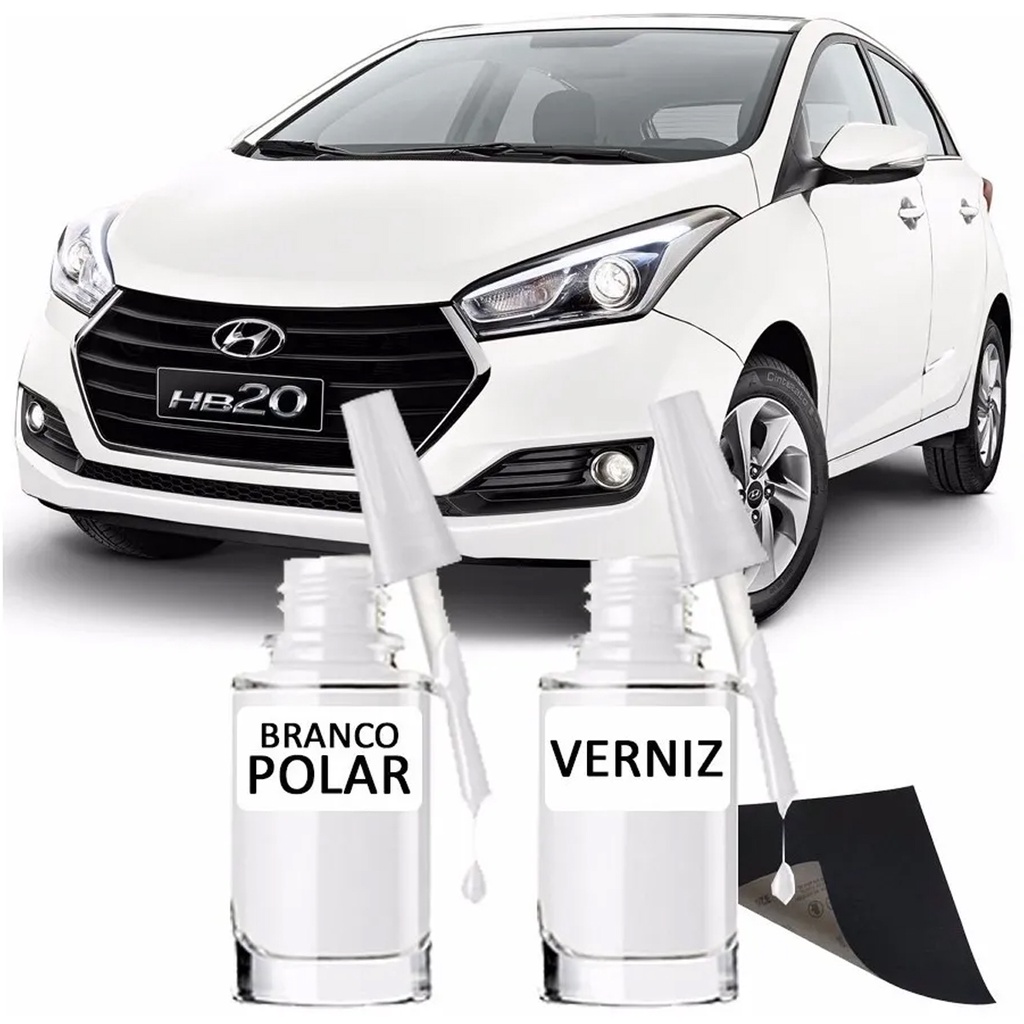 Tinta Tira Risco Automotivo Hyundai Hb Cor Branco Polar Shopee Brasil