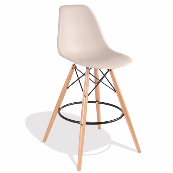 Banqueta Charles Eames Eiffel Nude Polipropileno Cozinha Área de Lazer