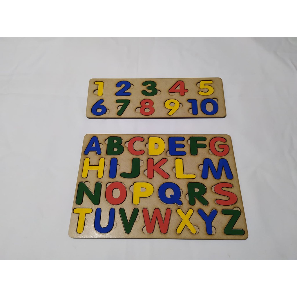 Kit Pedagogico Alfabeto E Numeros Movel MDF Shopee Brasil