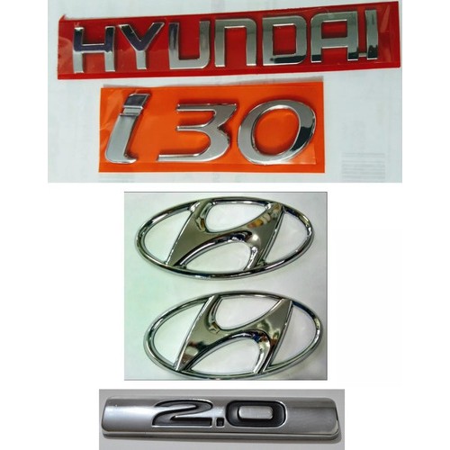 Emblemas Hyundai I30 2 0 Logos Para Grade E Mala kit 5 Pçs