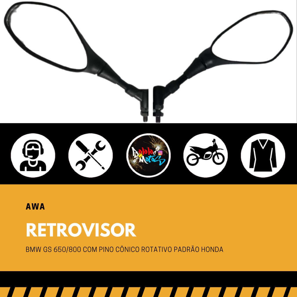 Retrovisor Bmw Rosca Honda Rotativo Shopee Brasil