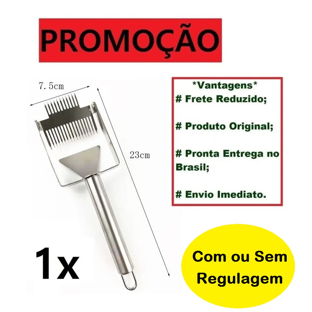 Garfo Desoperculador E Raspador Invertido De Favo E Mel Em Inox