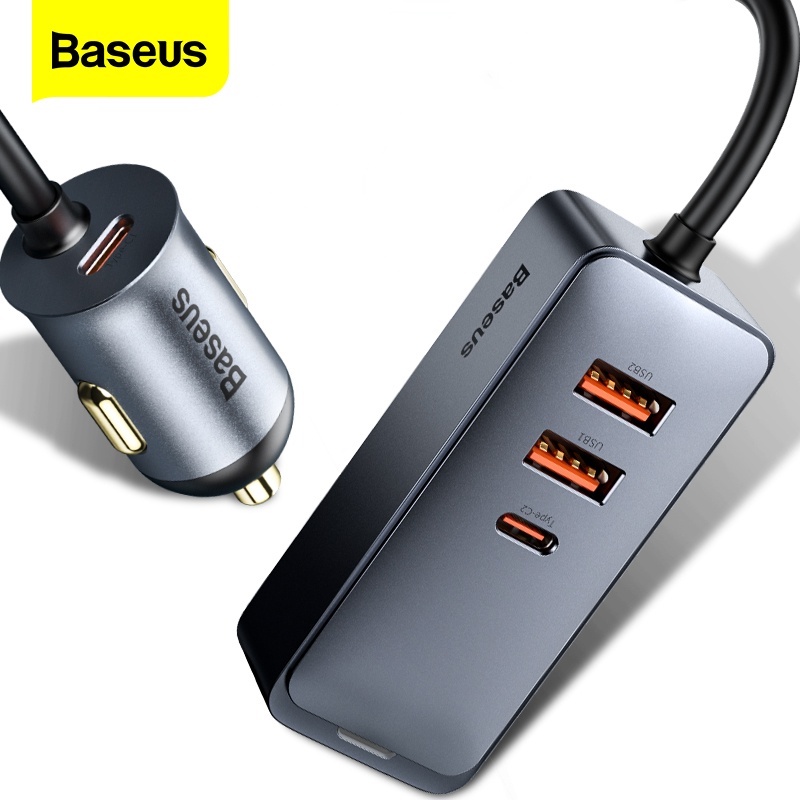 Carregador De Carro Baseus 4 Porta 120W USB Carga Rápida PPS