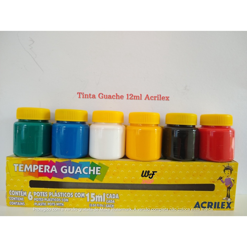 Tinta Guache Acrilex 6 Cores 15ml Shopee Brasil