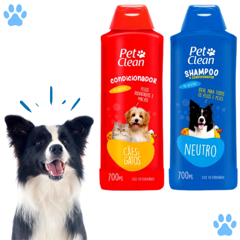 Kit Shampoo Creme Condicionador Para Cachorro E Gato Pet Clean