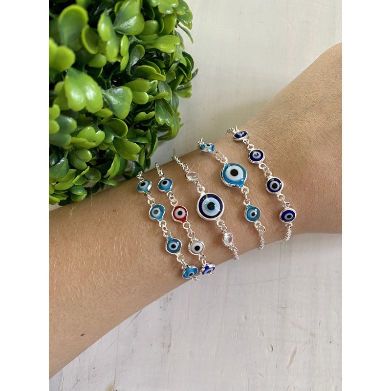 Pulseira Olho Grego Em Prata Shopee Brasil