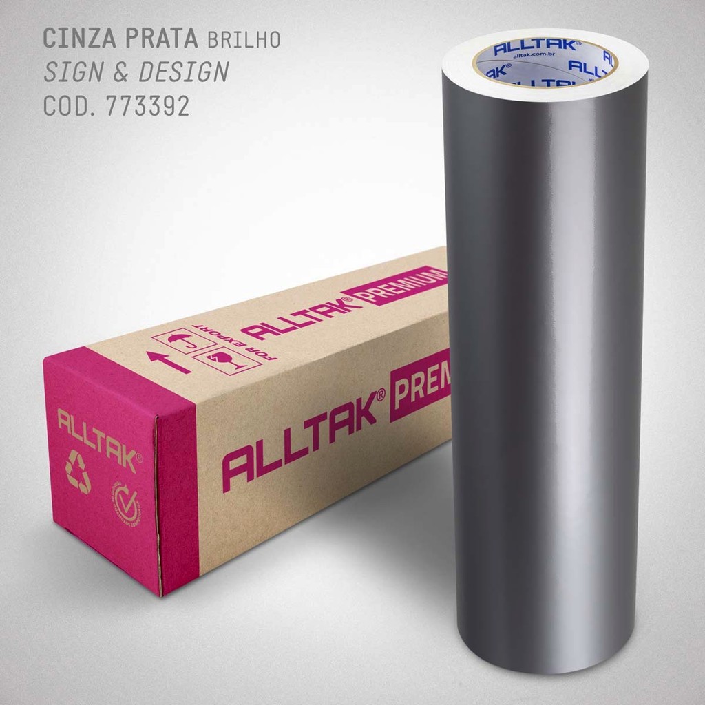 Bobina Vinil Adesivo Alltak Premium Prata 5m X 0 30cm Recorte