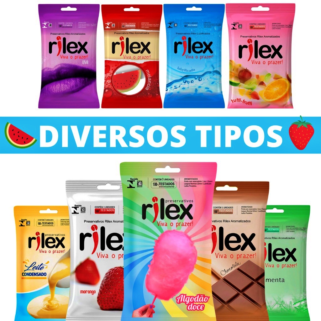 Camisinha Preservativo Rilex Doces Sabores Premium 1 Unidade Sex Shop