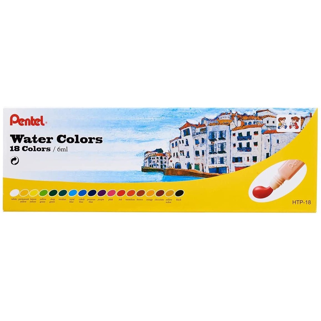 Tinta Aquarela 18 Cores Water Colors 6ml Pentel Shopee Brasil