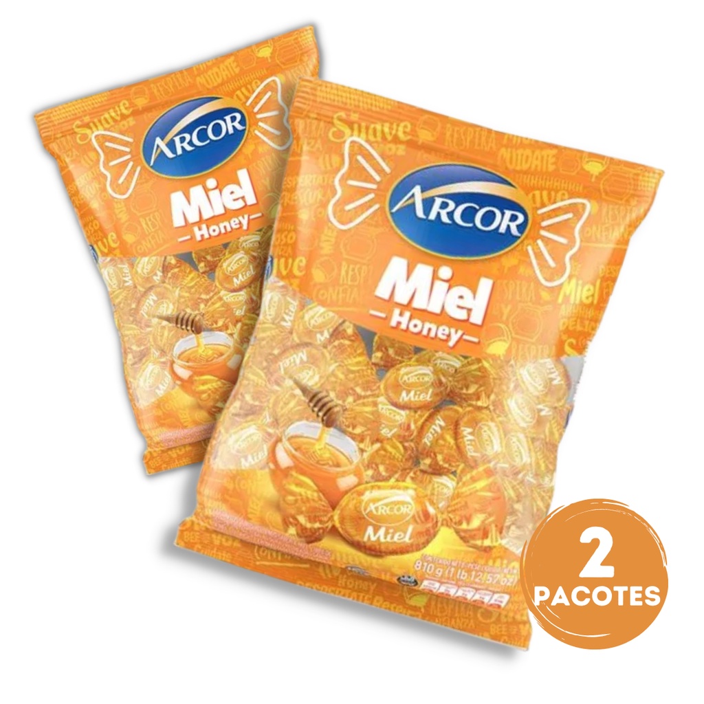 Combo 2 Pacotes Bala De Mel Recheada 600g Honey Miel Arcor Shopee