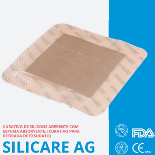 Silicare Ag Curativo De Silicone E Espuma Prata Unid Cm X