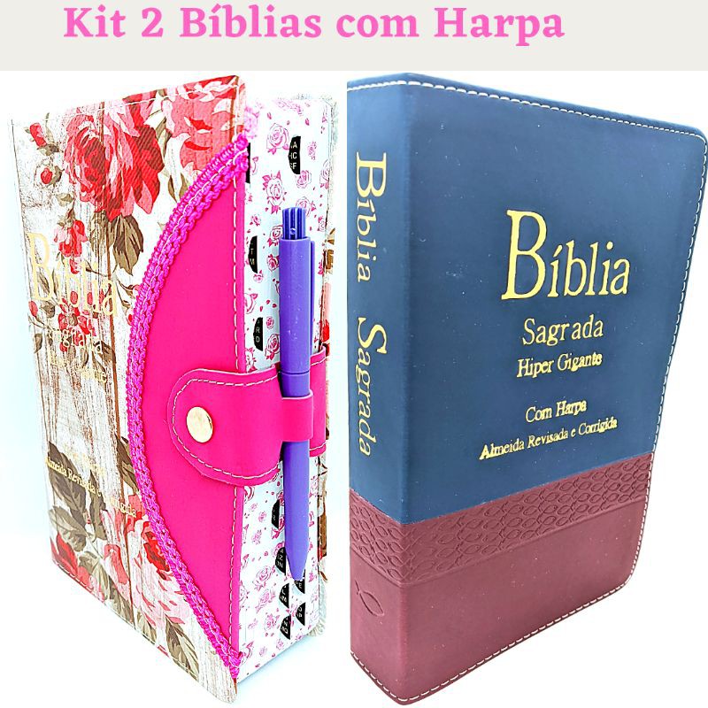 Kit Promo O B Blia Sagrada Do Casal Letra Hipergigante Harpa