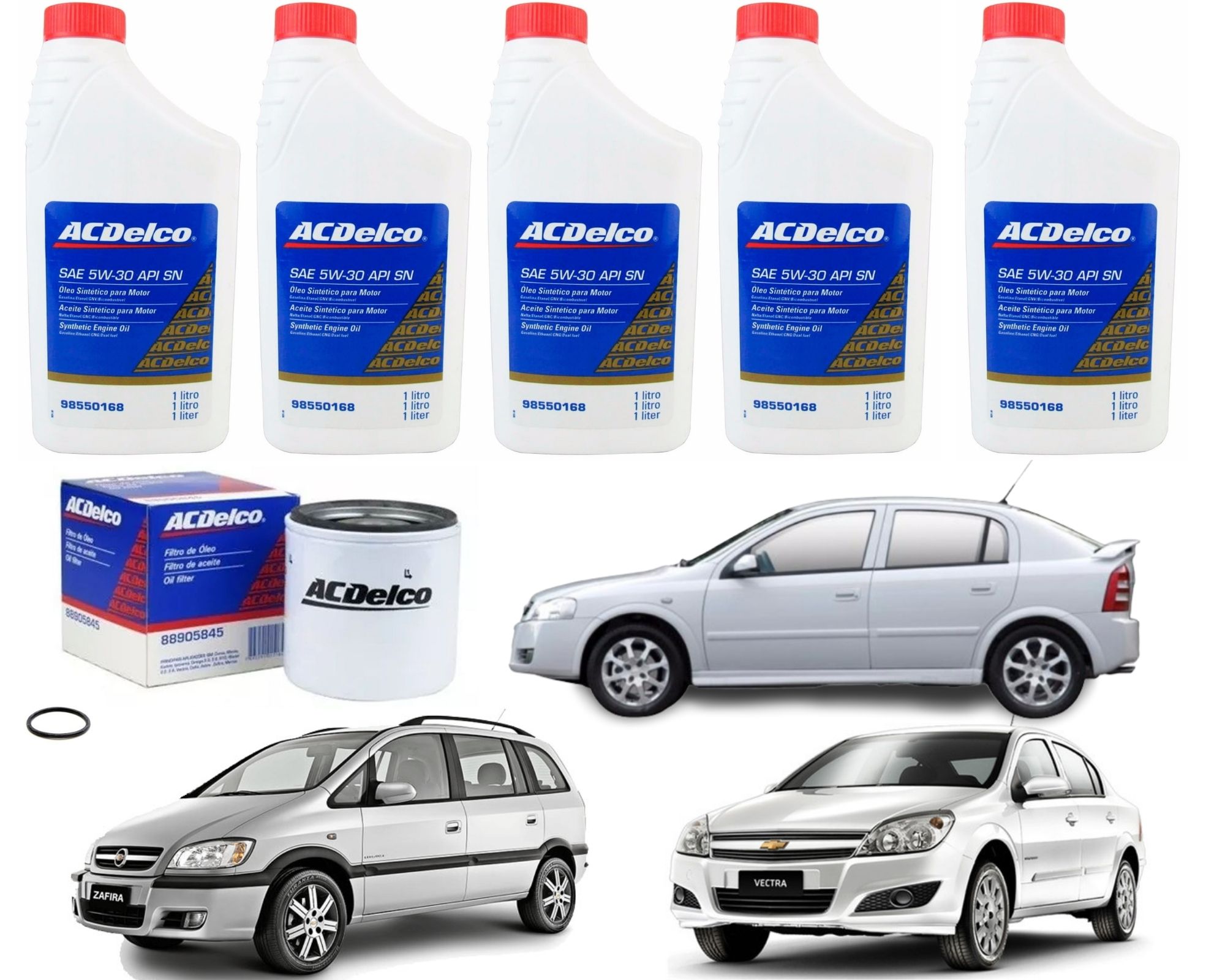 Kit ACDelco Troca de Óleo e Filtro SAE 5w30 API SN 100 Sintético GM