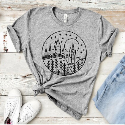 Camiseta Algodão Unissex Básica Hogwarts Harry Potter Magic Moda Tumblr