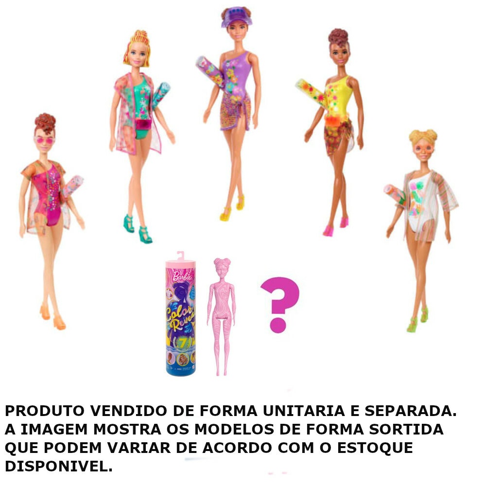 Boneca Barbie Color Reveal Areia E Sol Sortida Mattel Shopee Brasil