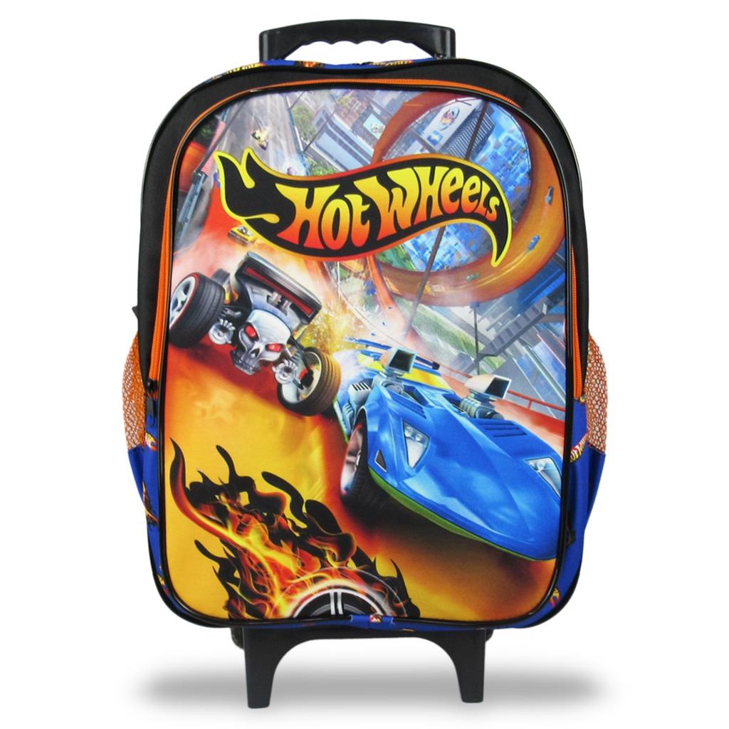 Mochila Escolar De Rodinhas Hot Wheels Shopee Brasil