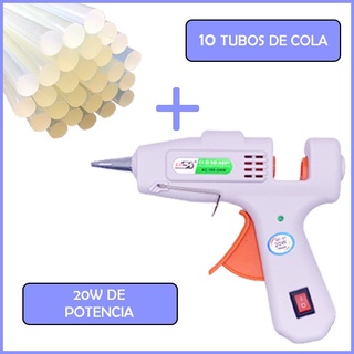 Pistola De Cola Quente Bivolt Bico Fino Botão Liga e Desliga 20w 10