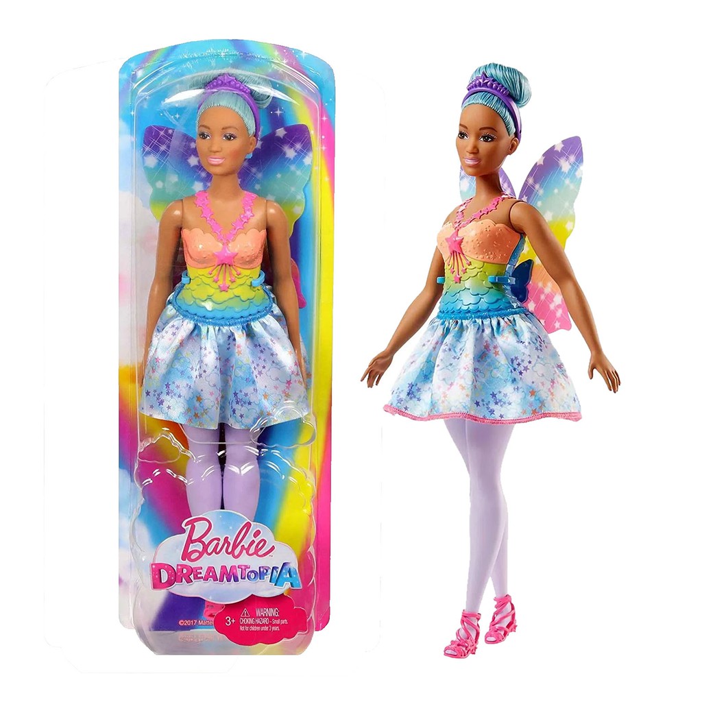 Barbie Negra Fada Dreamtopia Cabelo Azul Original Mattel Shopee