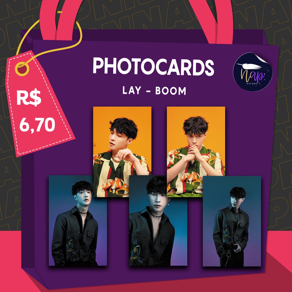 Lay Yixing Boom Fankit Fanmade Photocard Shopee Brasil