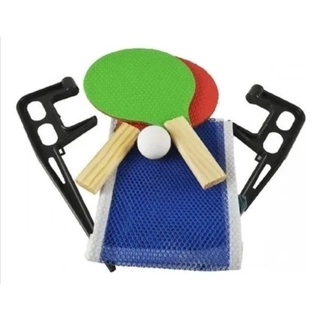 KIT COMPLETO PARA PING PONG BOLINHA RAQUETE 1 RETE E 1 PAR E SUPORTE