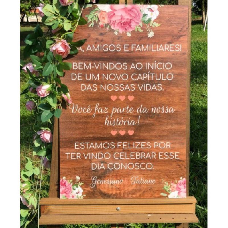 Quadro Decorativo MDF Para Casamento Personalizado Bem Vindos Shopee