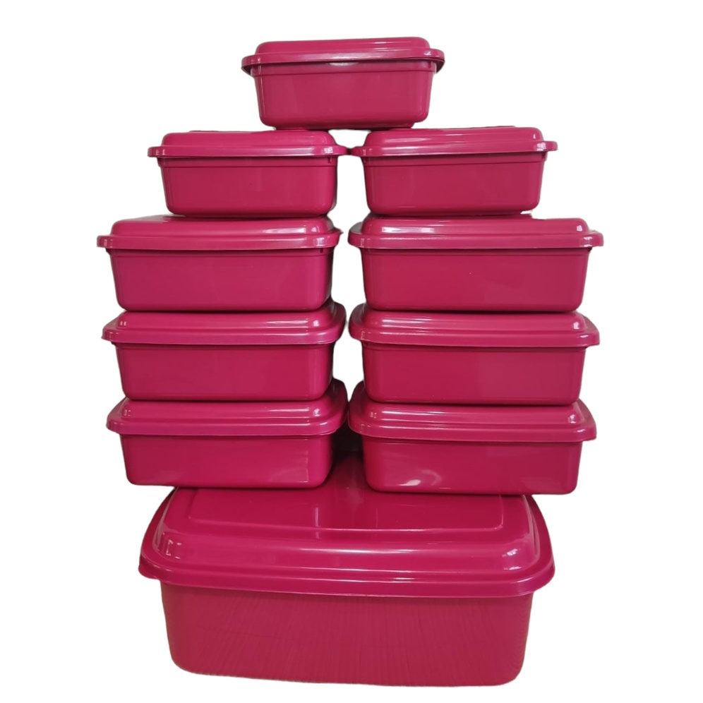 Vasilhas Potes Tapuer Vermelho Retangular P Alimento 10pcs Shopee Brasil